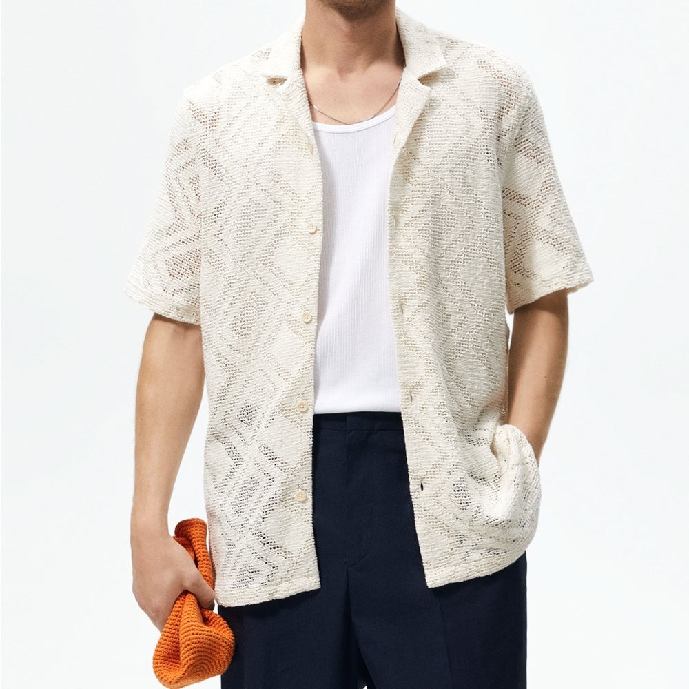 Zara Crochet Textured Shirt